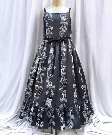 Perla nell' ostrica　Tipsy Ribbon Jumper Skirt（Gray）Lサイズ