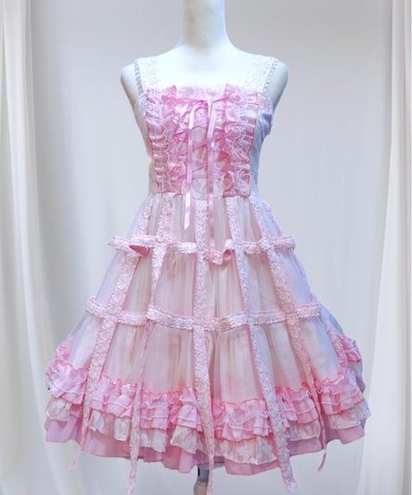 h.NAOTO/エイチ・ナオト　Sweet Strawberry Alice Bird Cage Dress【M/Lサイズ】