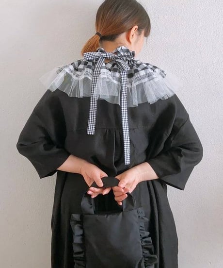 DRESS ME/ドレスミー　つけ襟 GINGHAM(BK)