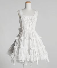 h.NAOTO/エイチ・ナオト　White Rose Bird Cage Dress (White)【M/Lサイズ】