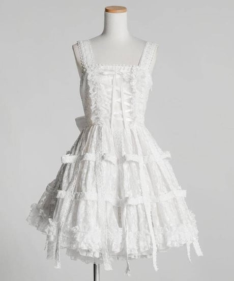 h.NAOTO/エイチ・ナオト　White Rose Bird Cage Dress (White)【M/Lサイズ】