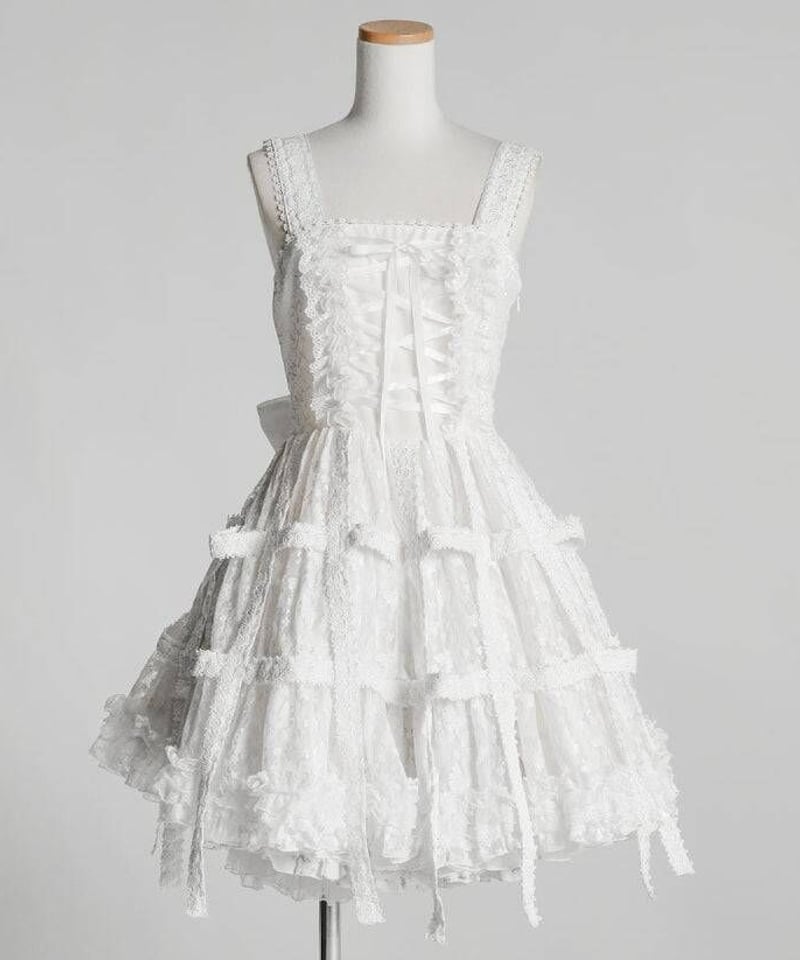 新品未使用　h.NAOTO white long dress ロングドレス h.NAOTO/エイチ・ナオト White Rose Bird Cage Dress (Whi