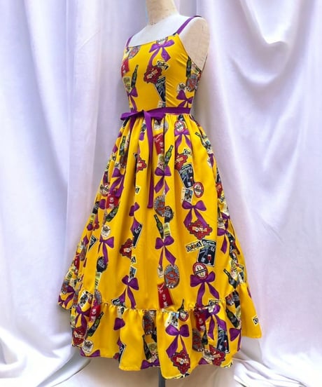 Perla nell' ostrica　Tipsy Ribbon Jumper Skirt（yellow）Lサイズ
