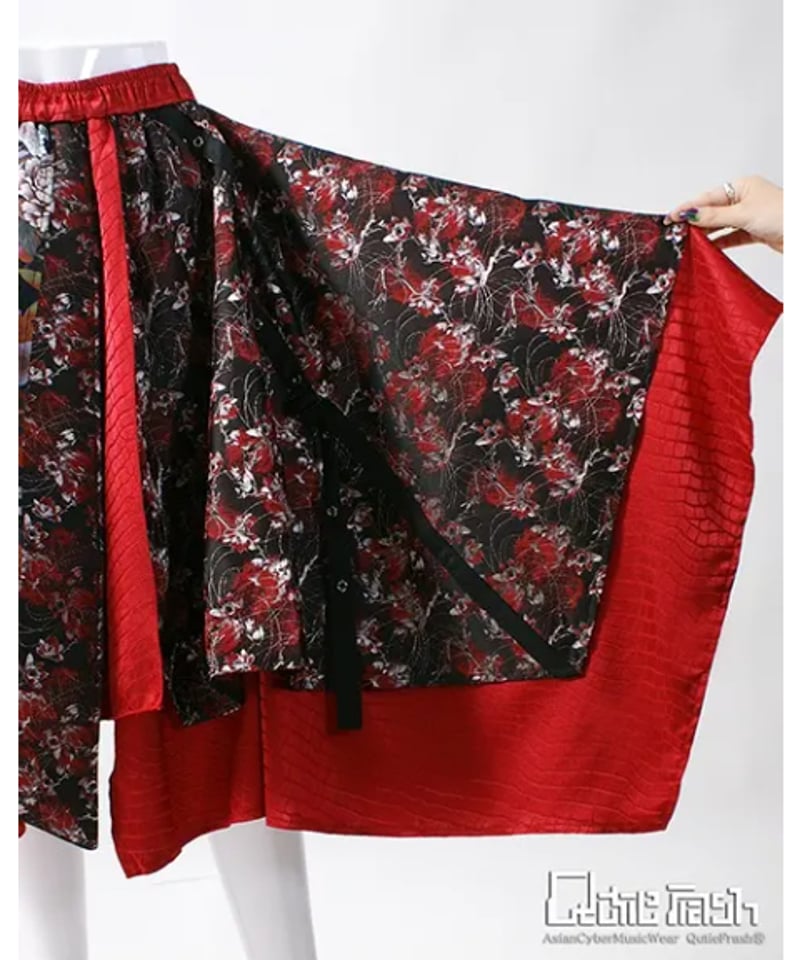 QutieFrash/キューティーフラッシュ 9761-SK 和柄アシメラップスカート  