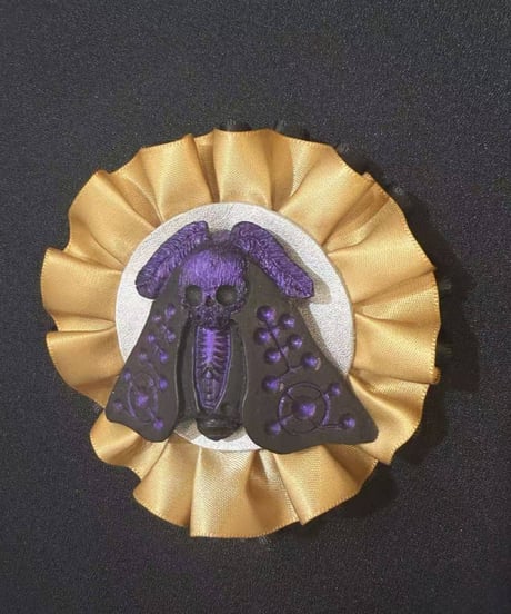 kaus/カウス　skull mothバレッタ（PL*GD）