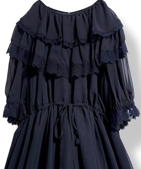 Perla nell' ostrica　125046-3　Thaleia one-piece dress（Blue Black）