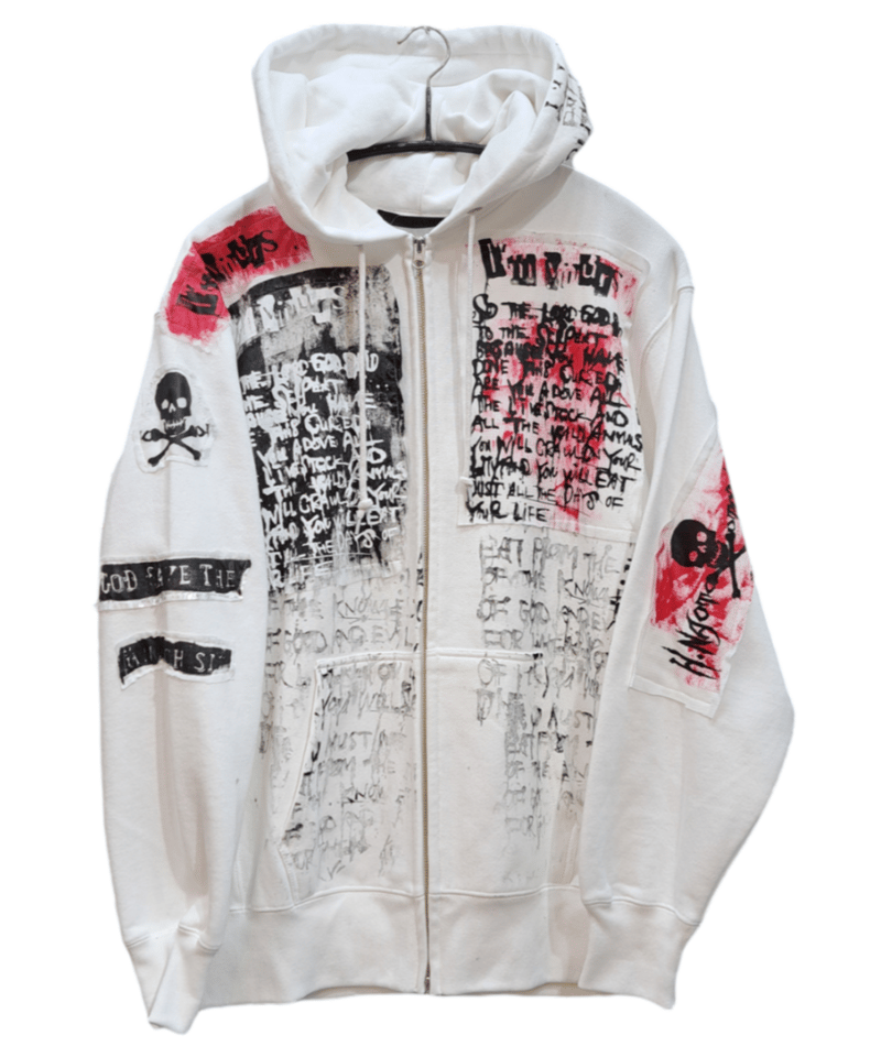 h.NAOTO/エイチ・ナオト Anarchy Destroy Hoodie(WH/L) h.NAOTO/エイチ・ナオト Anarchy Destroy Hoodie(WH/L)