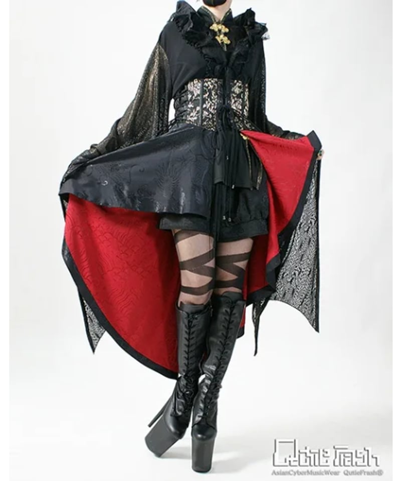 キューティーフラッシュドラゴン模様フリルクロップトップ