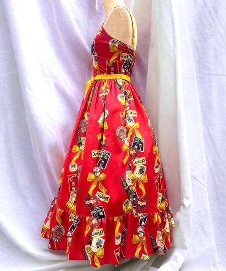 Perla nell' ostrica　Tipsy Ribbon Jumper Skirt（Red）