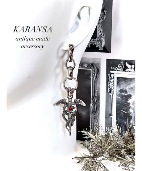KARANSA/カランサ　KE-75《ヘルメスの杖・ルビー》 G型イヤリング2way