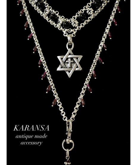 KARANSA/カランサ　KN524　ダビデの星・ガーネット＆オニキス
