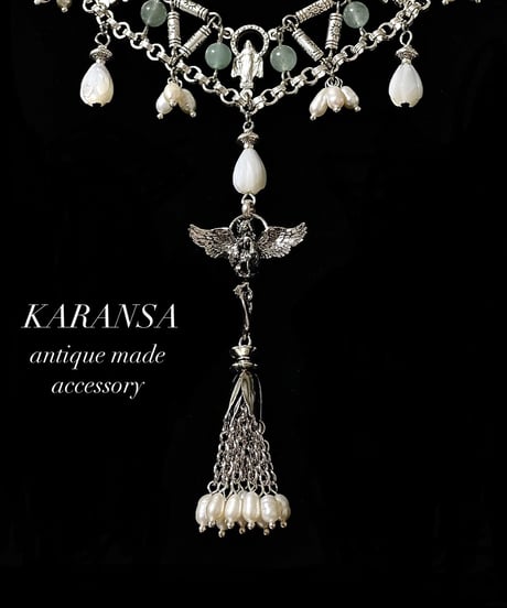 KARANSA/カランサ　KN-504《猫天使・マザーオブパール》 天然石ネックレス