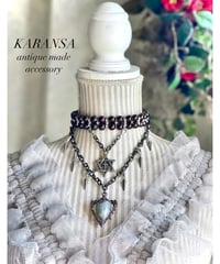 KARANSA/カランサ　KN-564《ダビデ王Ⅱ・ガーネット＆ラブラドライト》 天然石・チョーカーネックレス3way