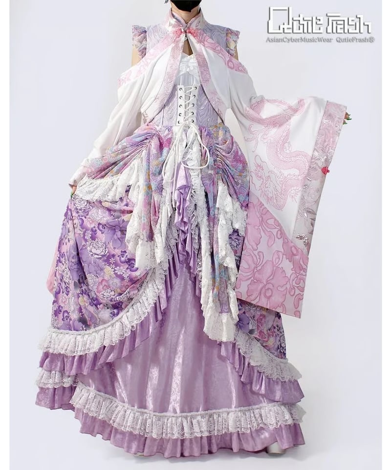 QutieFrash/キューティーフラッシュ 9896-CD チャイナオフショル着物