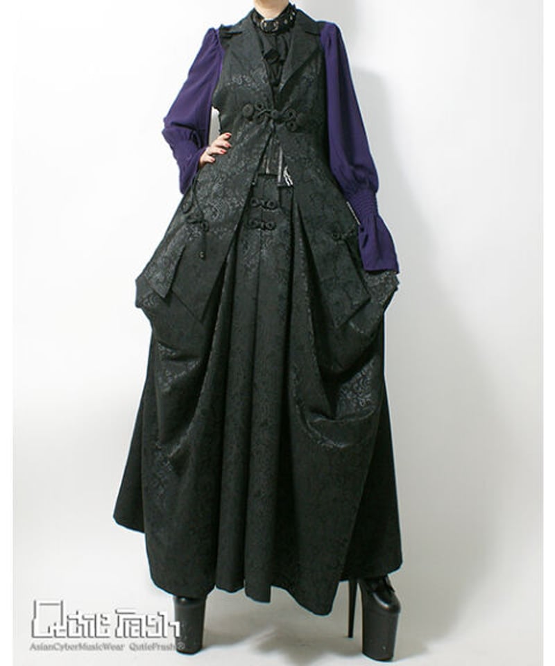 いいねが多くなると消去しますQutie Frash /袴パンツ 黒×紫 - ガウチョ