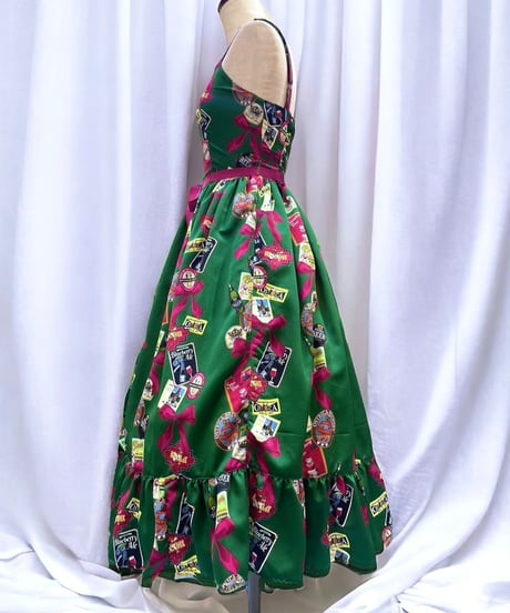 Perla nell' ostrica　Tipsy Ribbon Jumper Skirt（Green）Lサイズ