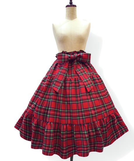 Perla nell' ostrica　125045-4   Clio Skirt 　 ーChecked Ver.ー   （Red）