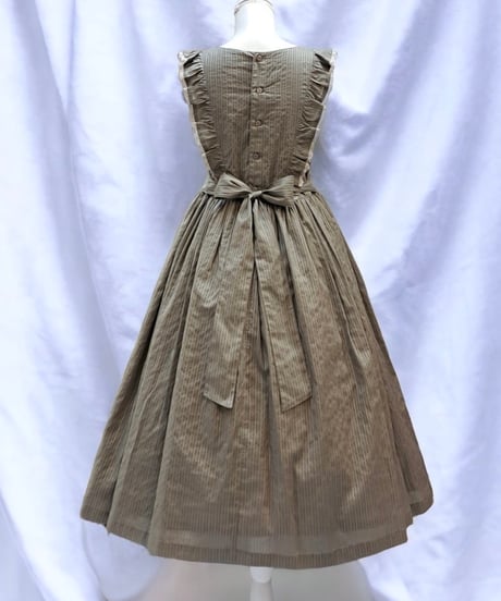 Perla nell' ostrica　トーションレース付きノースリーブワンピース（チャコール）◆ SALE ◆
