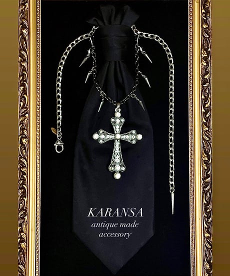 KARANSA/カランサ　KN-548 《バロッククロス・アスコットタイ》 シルク製アスコットタイ＆ネックレス2way