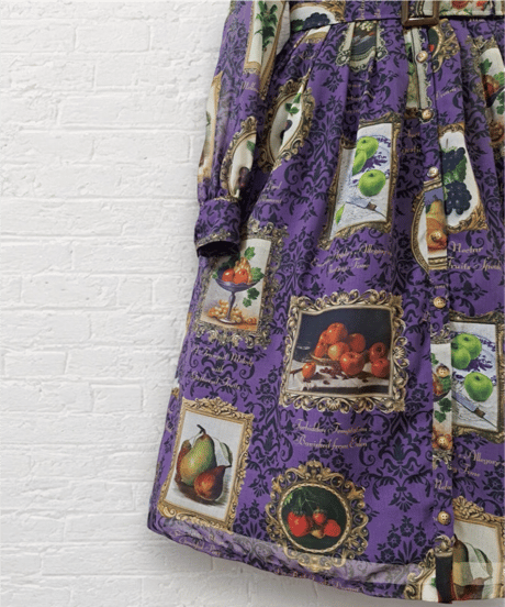 Fruit Still Life Art Museum one-piece dress（Purple）