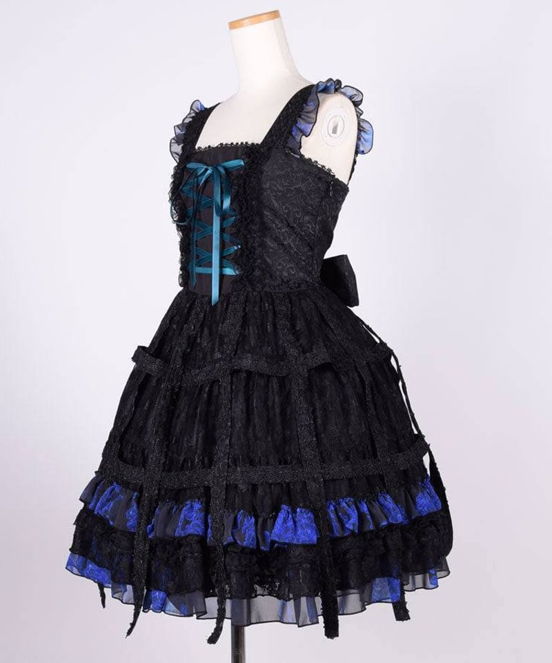 h.NAOTO/エイチ・ナオト Blue Bloody Rose Bird Cage Dres