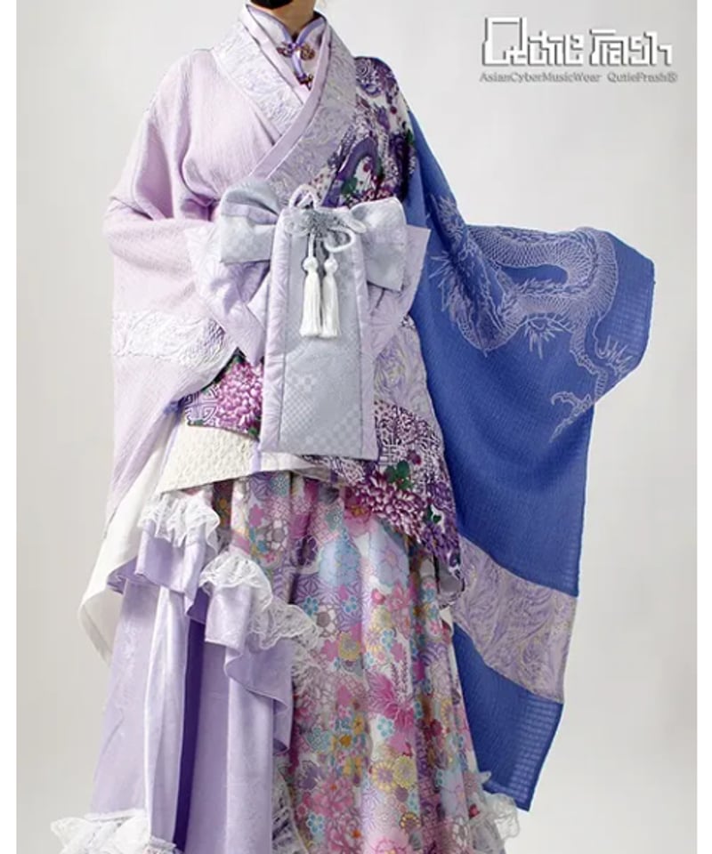 キューティーフラッシュ 着物チュニック 紫×ピンク 新作】激渋インナー