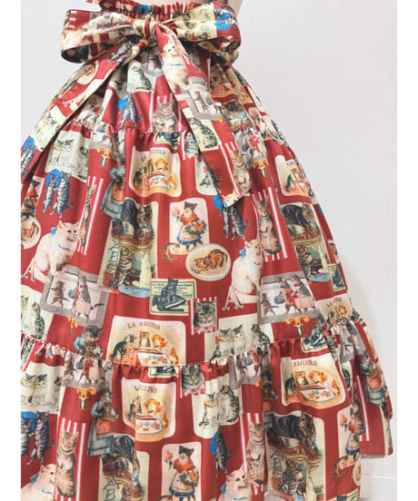 Perla nell' ostrica　125045-2  Vintage Cat Skirt（Red）