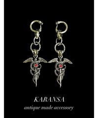 KARANSA/カランサ　KE-75《ヘルメスの杖・ルビー》 G型イヤリング2way