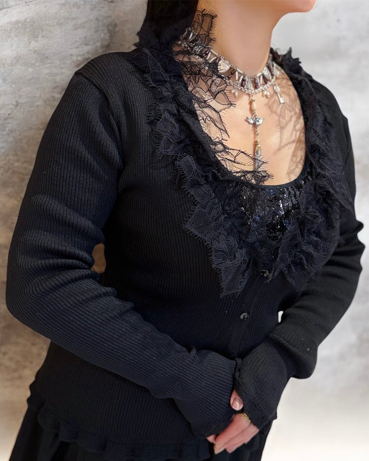 4298 SHIZUKA KOMURO ペールリブニットカーディガン[551-980092]*