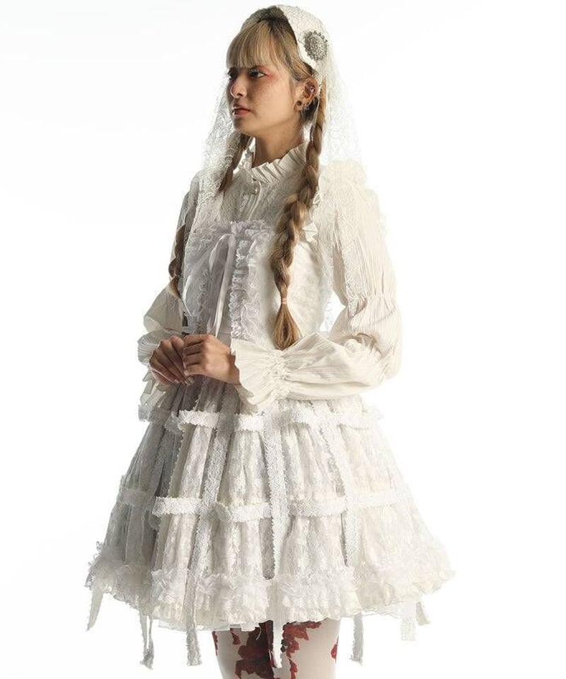 h.NAOTO/エイチ・ナオト White Rose Bird Cage Dress (Whi