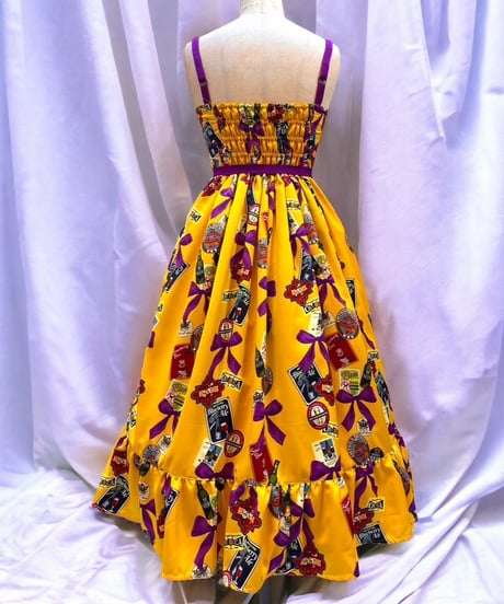 Perla nell' ostrica　Tipsy Ribbon Jumper Skirt（yellow）Lサイズ
