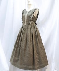 Perla nell' ostrica　トーションレース付きノースリーブワンピース（チャコール）◆ SALE ◆