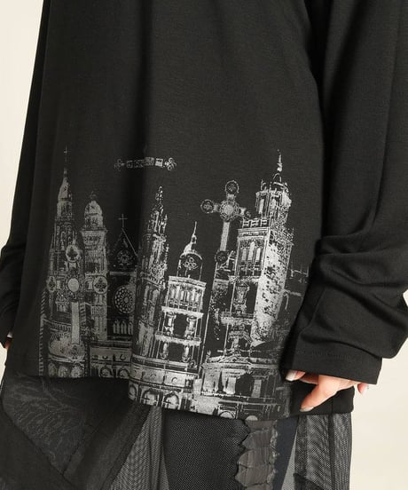 h.NAOTO/エイチ・ナオト　High Neck Cross TOPS