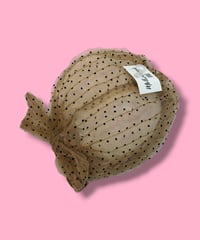 mother's made/マザーズメイド　505803 ドットチュールリボンキャップ(茶)