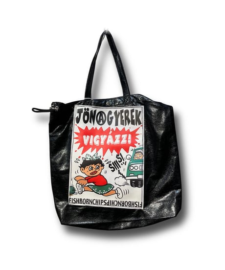 Fish Born Chips/フィッシュボーンチップス　とびだし注意 2 way BAG！(ブラック)