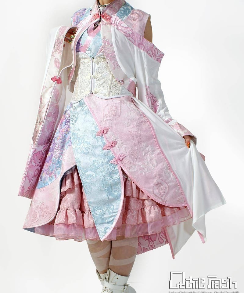 キューティーフラッシュ 着物チュニック ピンク QutieFrash/キューティーフラッシュ 9920-CT 和柄インナーチュニック