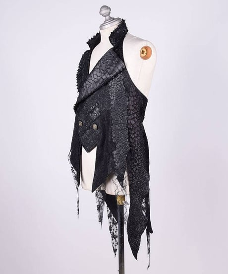 h.NAOTO/エイチ・ナオト　Dragon Leather Vest / L