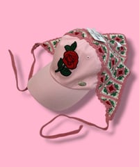 mother's made/マザーズメイド　603801 パッチワークニットキャップ バラ(ピンク)