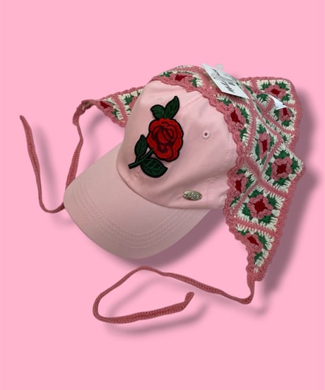 mother's made/マザーズメイド　603801 パッチワークニットキャップ バラ(ピンク)