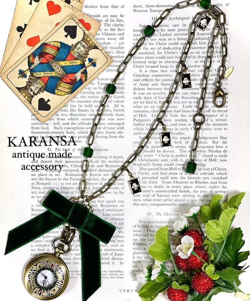 KARANSA/カランサ KN-514《アリスの懐中時計・緑》 クォーツ時計