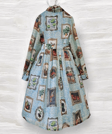 Fruit Still Life Art Museum one-piece dress（sax）