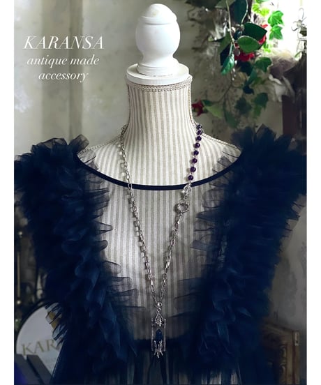 KARANSA/カランサ　KN-571 《シャトーキャンドル・蛍石＆アメジスト》  天然石ネックレス2way