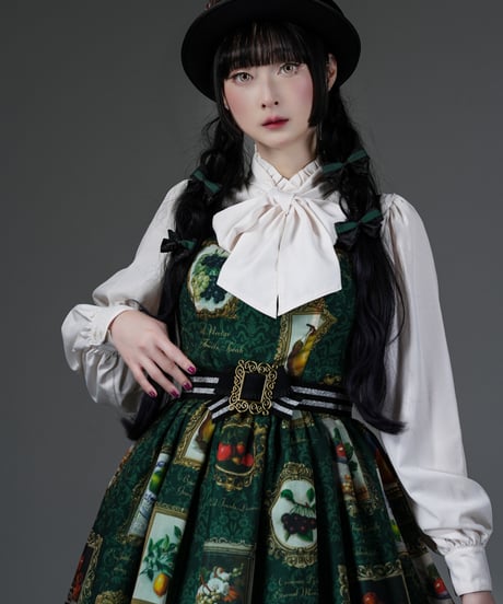 Fruit Still Life Art Museum Jumper Skirt（Green）