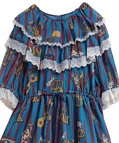 Perla nell' ostrica　125046-1　Alice in Wonder Glyph one-piece（Blue）