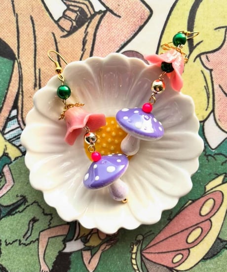 mignardises/ミニャルディーズ　きのこピアス（ｍ165-1）  LV