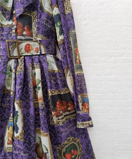 Fruit Still Life Art Museum one-piece dress（Purple）