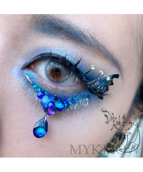 実柚季のまつげ MYK WORK つけまつげ　ステンドグラス蝶　上下セット 実柚季のまつげ MYK WORK つけまつげ ステンドグラス蝶 上下