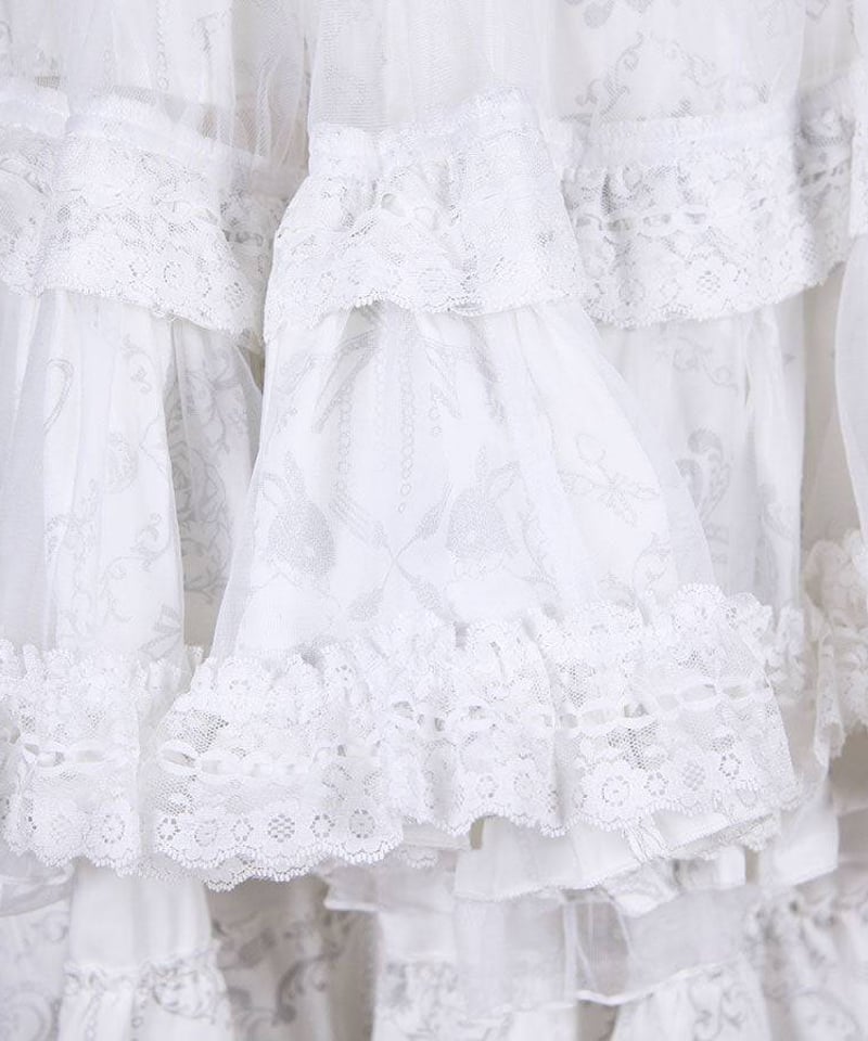 h.naoto FRILL パニエ h.NAOTO/エイチ・ナオト Fluffy Bunny Volume Pannier / W