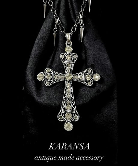 KARANSA/カランサ　KN-548 《バロッククロス・アスコットタイ》 シルク製アスコットタイ＆ネックレス2way