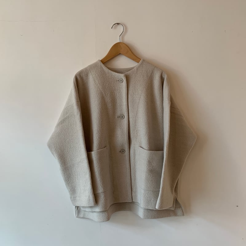 evam eva》press wool no collar jacket | toalu o